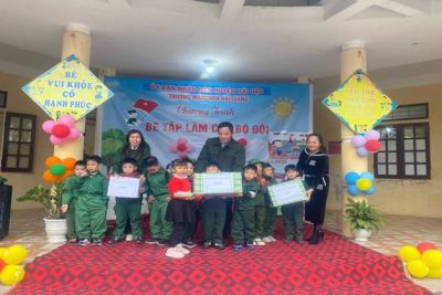 Trường Mầm non Hải Giang tổ chức “Bé tập làm chiến sĩ” cấp trường, đồng diễn thể dục thể thao và các hoạt động hướng tới chào mừng 79 năm ngày thành lập Quân đội nhân dân Việt Nam 22/12/1944 – 22/12/2023.